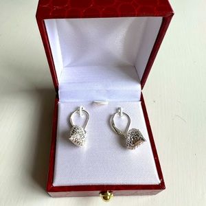 Silver heart earrings